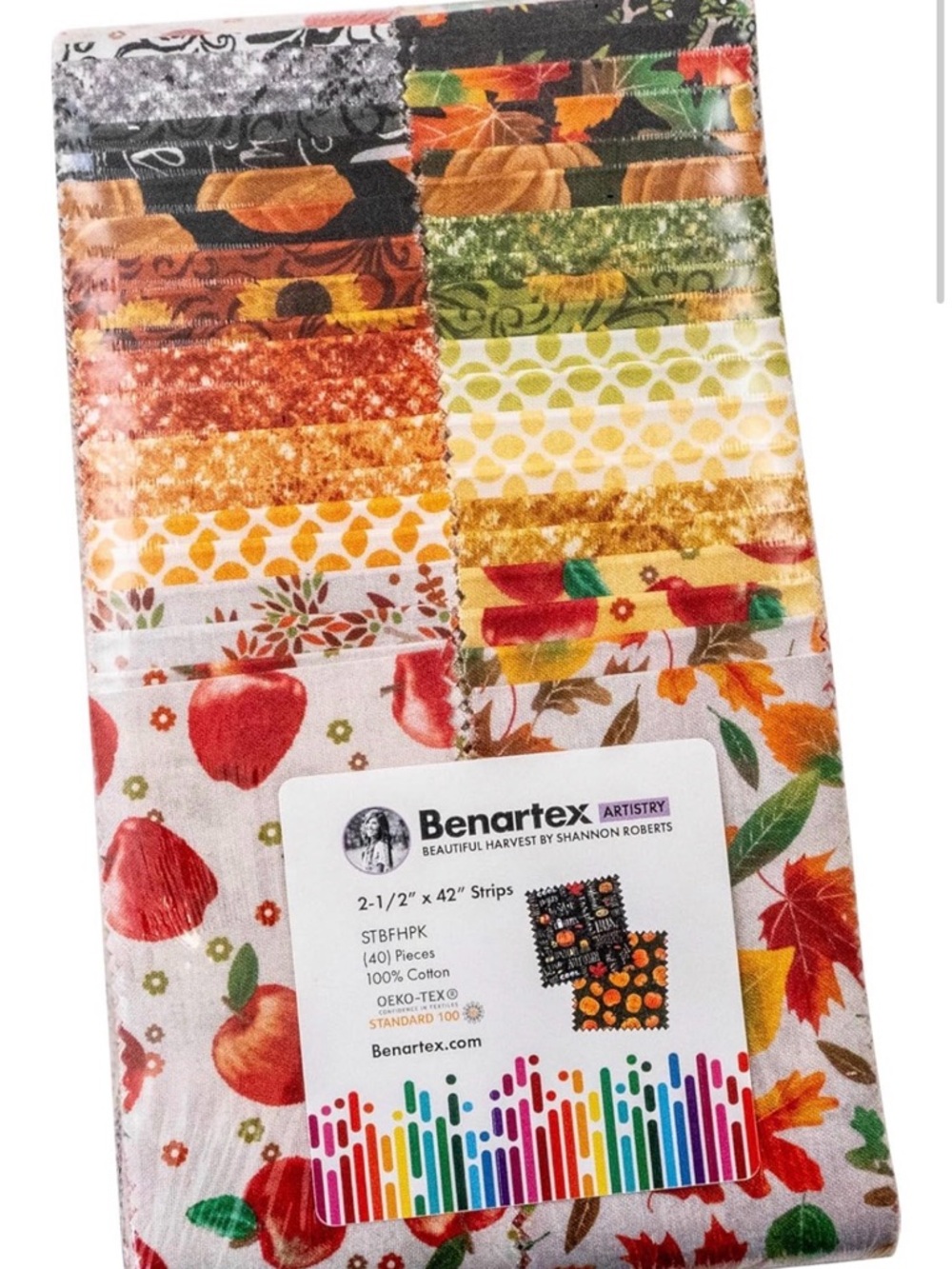 Beautiful Harvest cotton strip set / jelly roll by Benartex Fabrics